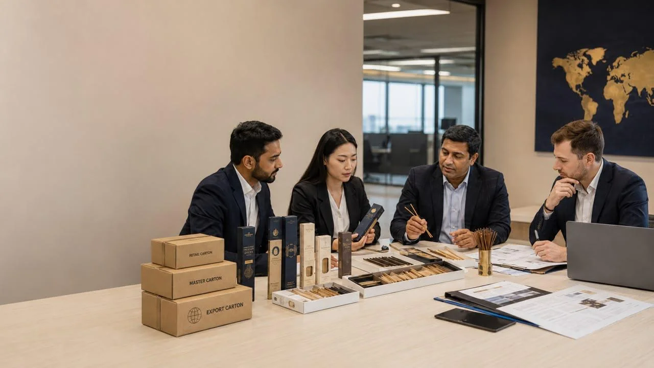 B2B incense sourcing, packaging and export requirement discussion